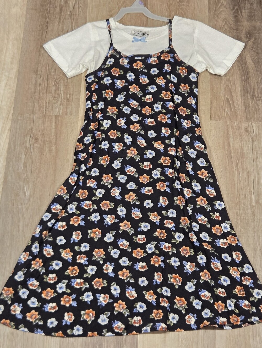California Concepts Girls Floral Dress 90s